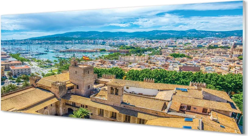 Panel szklany do Kuchni Portowy Urok Hiszpańskiego Miasta