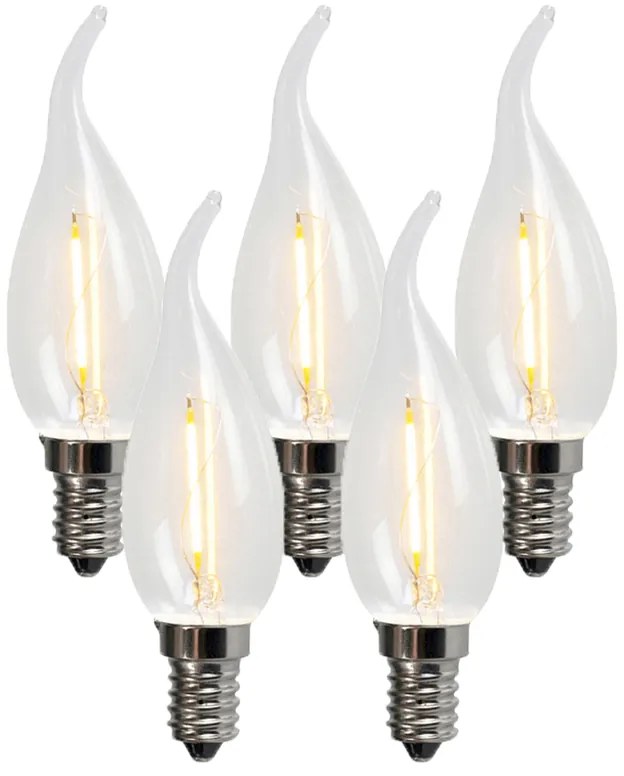 Zestaw 5 żarówek LED z włóknem żarowym E14 BXS35 1W 100LM 2200K