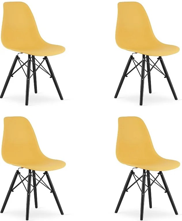 Krzesło Valora OSAKA z nogami w kolorze musztardowym do jadalni x4