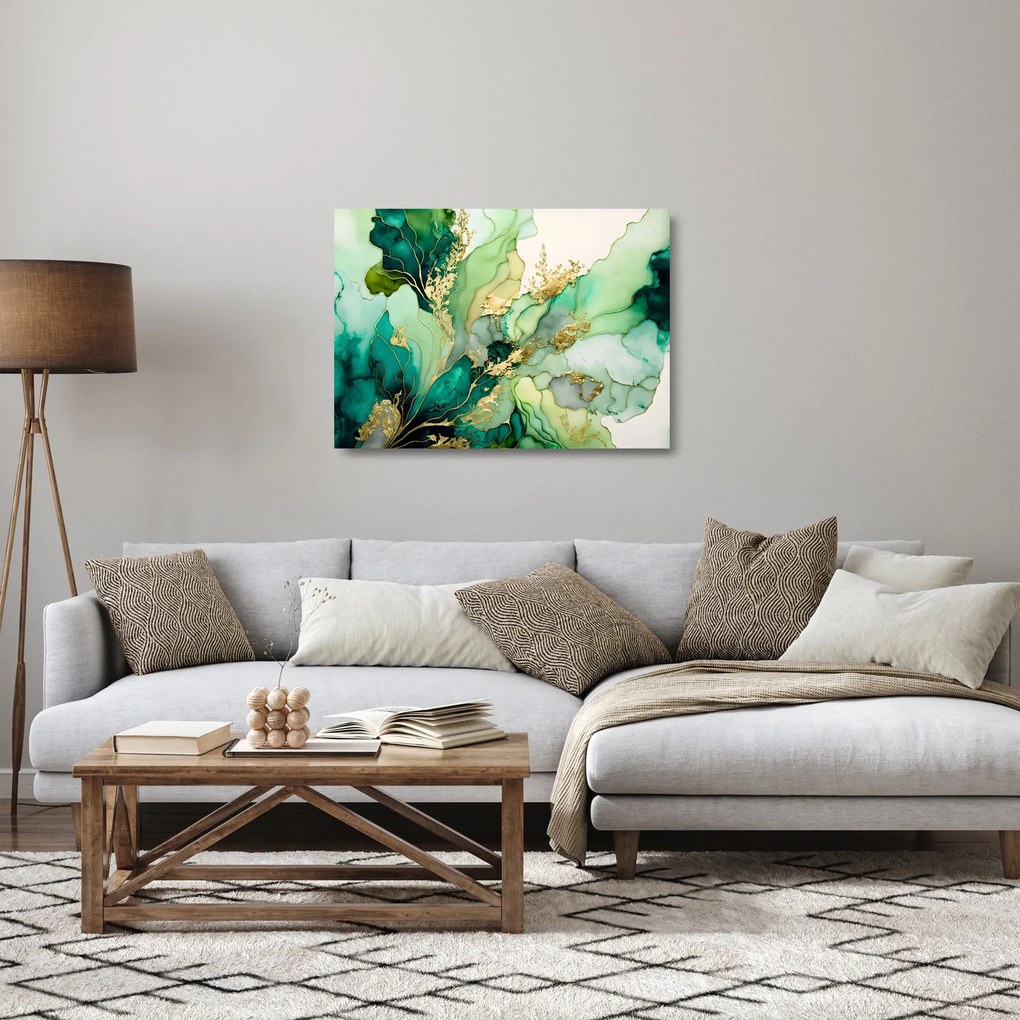 Obraz na szkle - Zielona abstrakcja (70x50 cm)