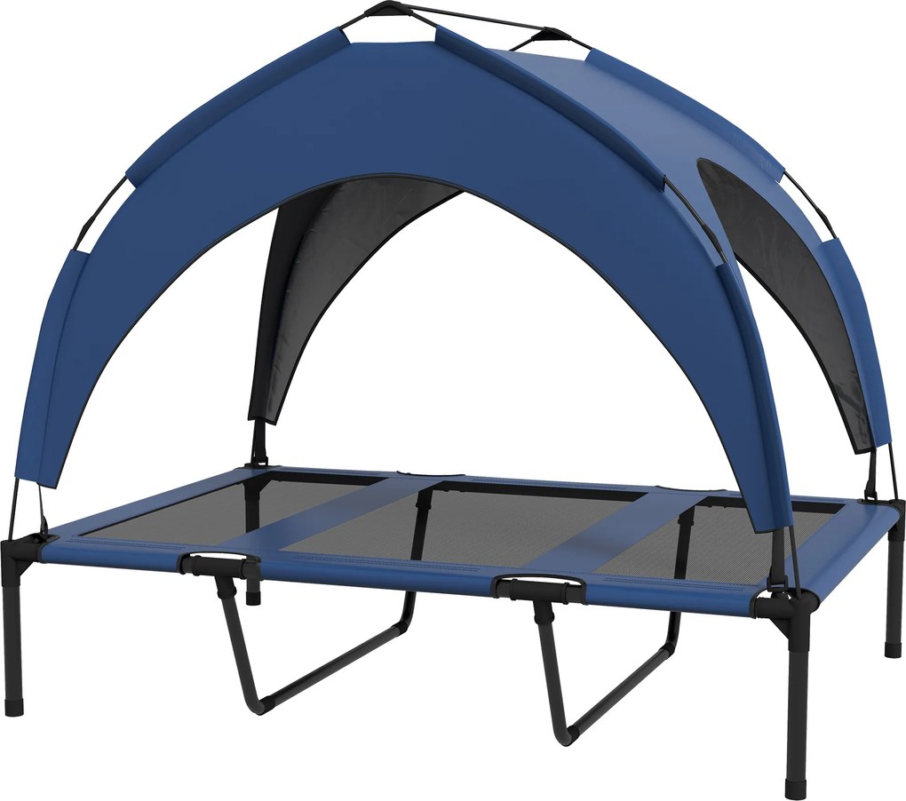 PawHut Legowisko dla psa na zewnątrz, odporne na warunki atmosferyczne, podwyższone, 106 x 76 x 94 cm, Granatowy