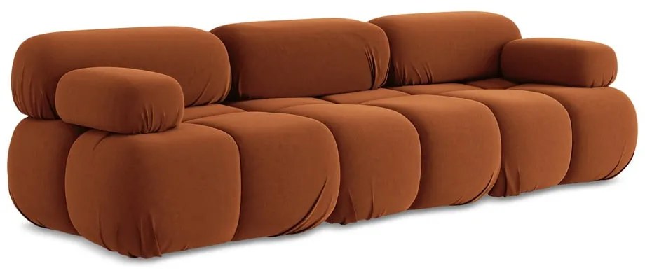 Pomarańczowa aksamitna sofa modułowa 285 cm Lokua – Makamii