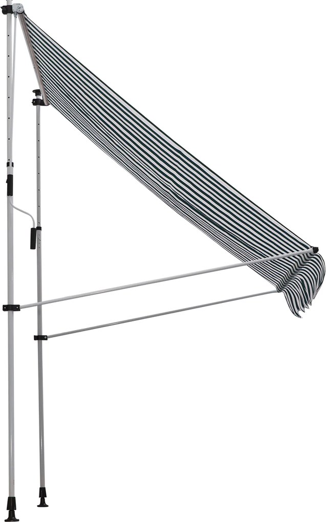 Outsunny markiza markiza zaciskowa składane ramię ramię przegubowe markiza z regulacją wysokości aluminium zielona