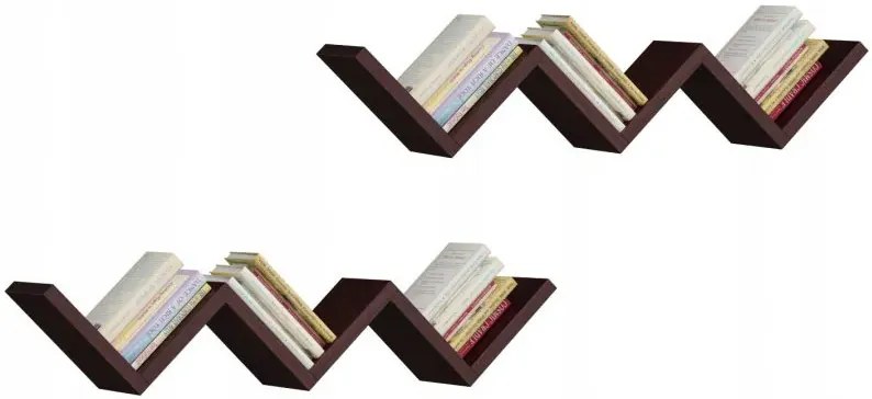 Wiszące półki na książki w kolorze wenge - Clyde