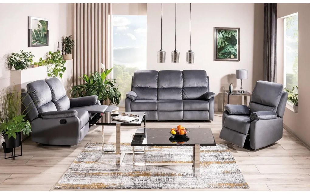 Sofa rozkładana SPENCER 2 VELVET szara SIGNAL