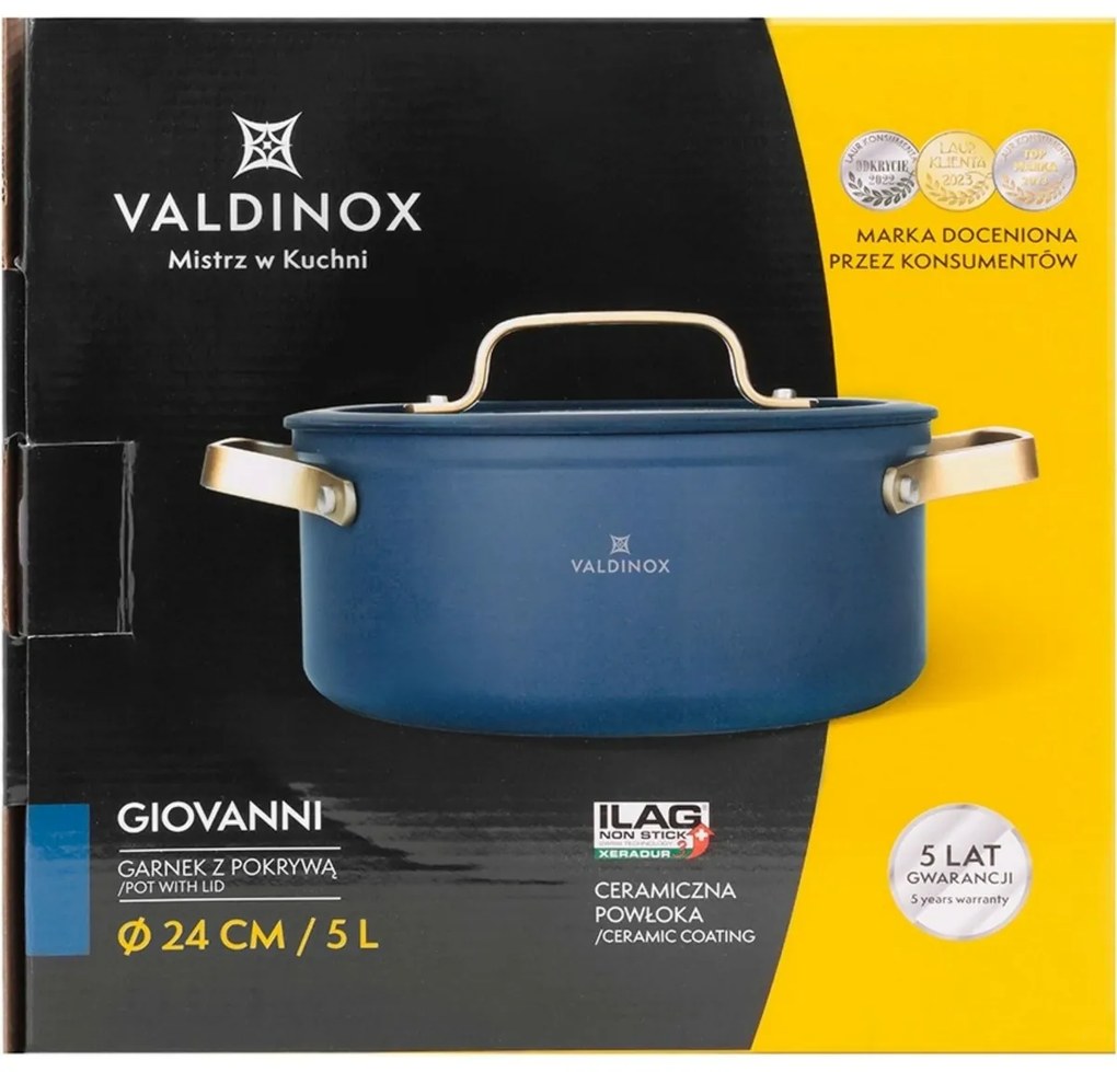 Zapiekanka Valdinox z pokrywką Giovanni 24 cm, 5,0 l, 5 l