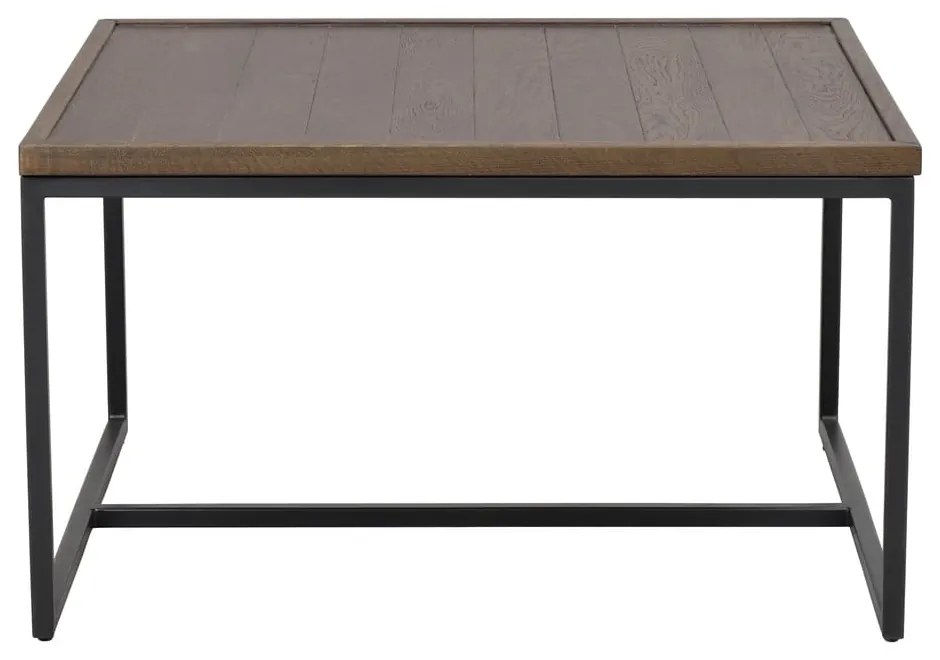 Ciemnobrązowy stolik z blatem z drewna dębowego ø 70 cm Deerfield – Rowico