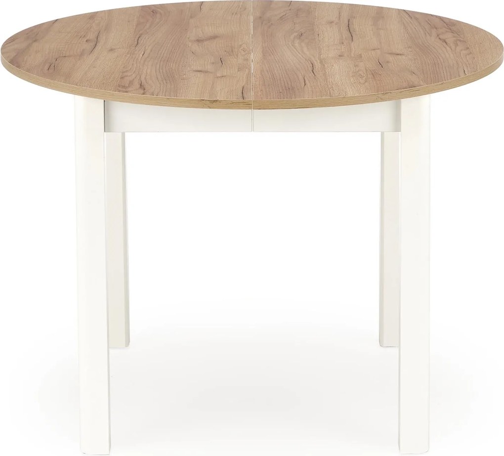 Rozkładany stół z okrągłym blatem Ringo dąb craft / biały