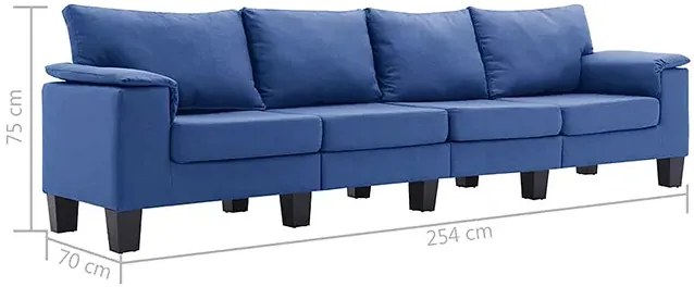 Czteroosobowa ekskluzywna niebieska sofa - Ekilore 4Q