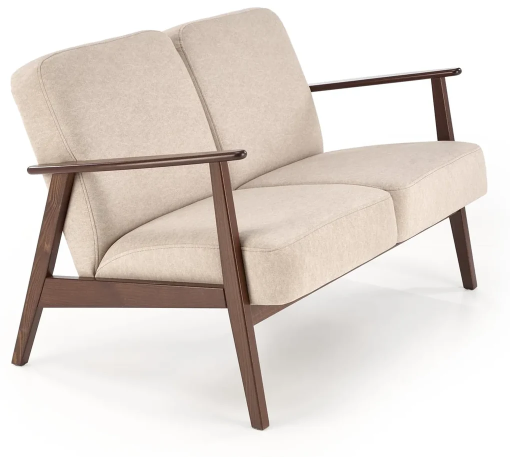 MILANO 2S sofa 2-osobowa beżowy drewno tkanina vintage tradycyjny