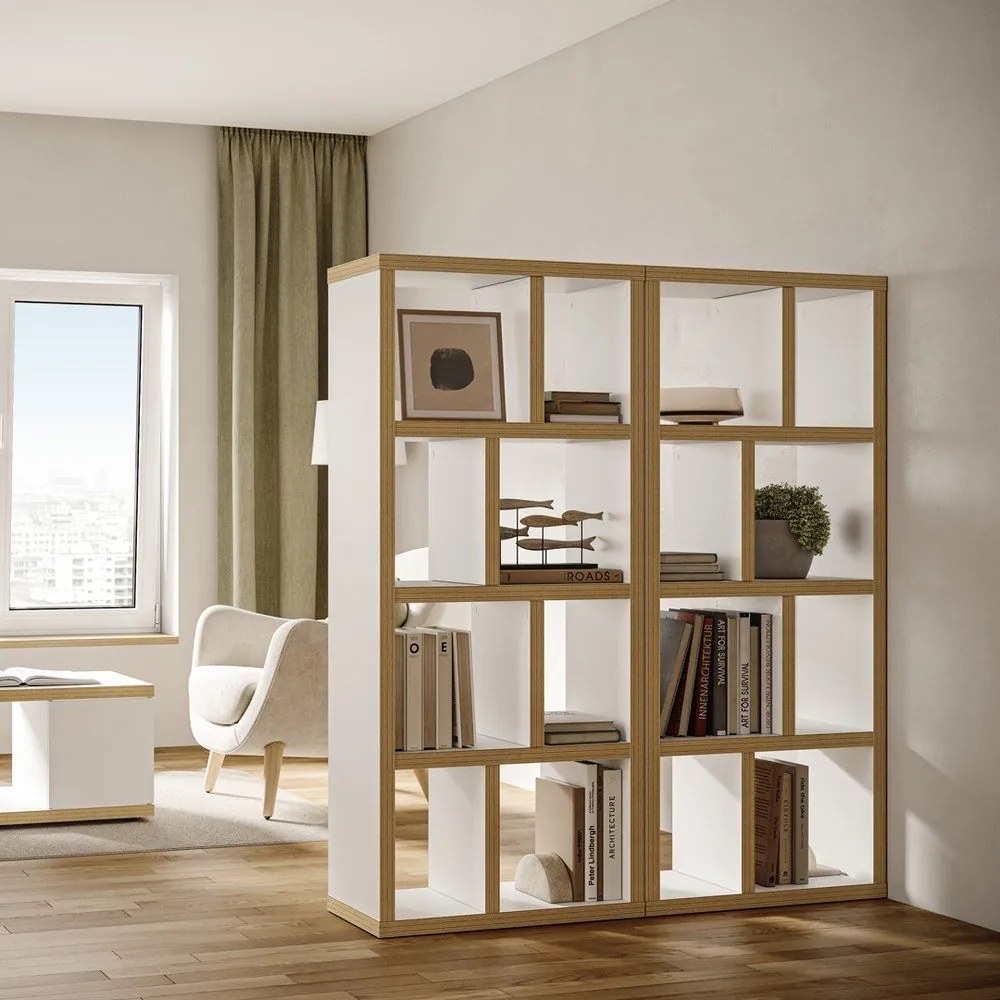 Biało-naturalny regał 70x159 cm Berlin – TemaHome