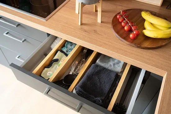 Zestaw 4 Bambusowych Przegród Do Szuflady L3-C18