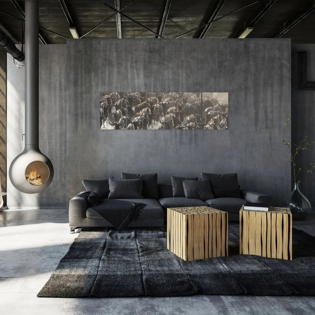 Obraz - Stado antylop gnu (170x50 cm)