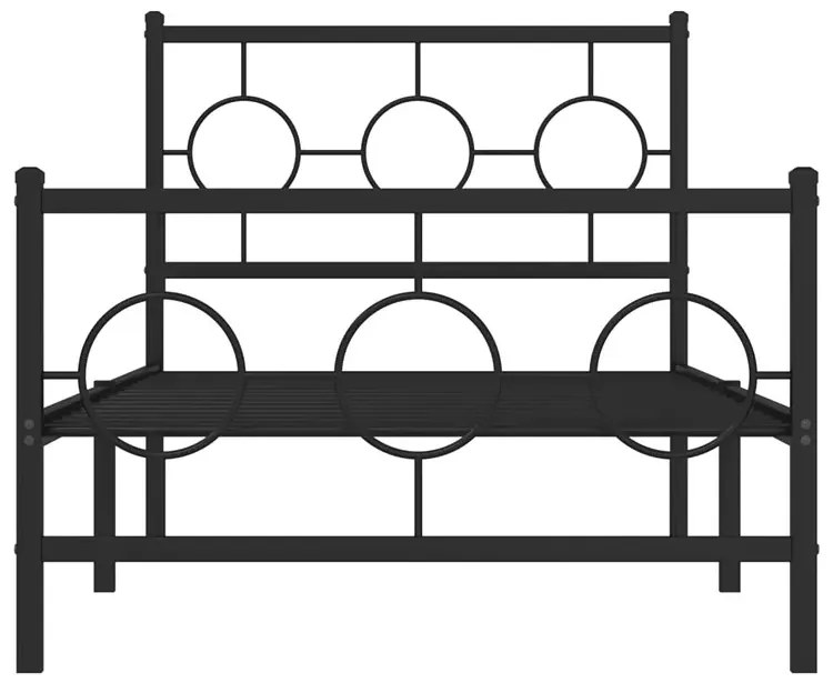 Czarne Loftowe Łóżko Pojedyncze 90X200 Cm L2 Z0-S29