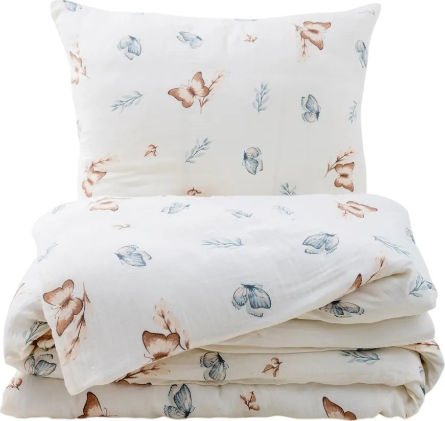 Matex Pościel muślinowa Motyle, 140 x 200 cm, 70 x 90 cm