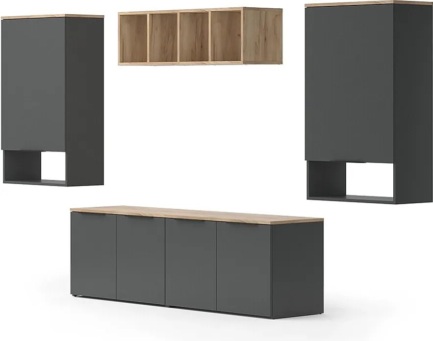 Szafka ścienna antracyt 80x40x50 wido