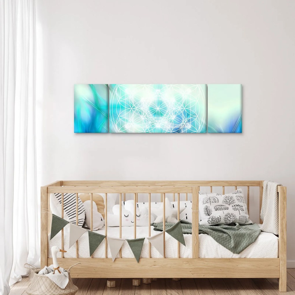 Obraz - Merkaba w turkusowym tle (170x50 cm)
