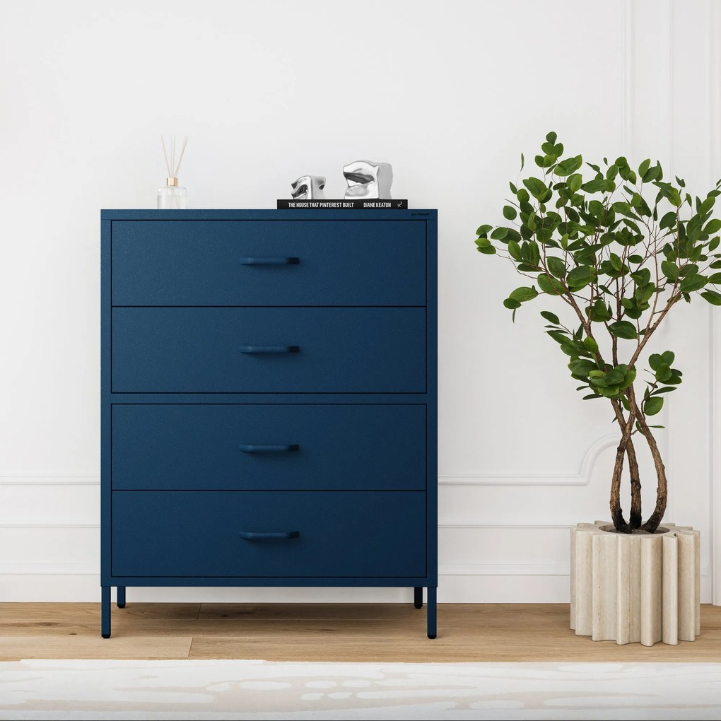 Komoda szafka metalowa granatowa Modern CARLA, 800 x 1015 x 400 mm