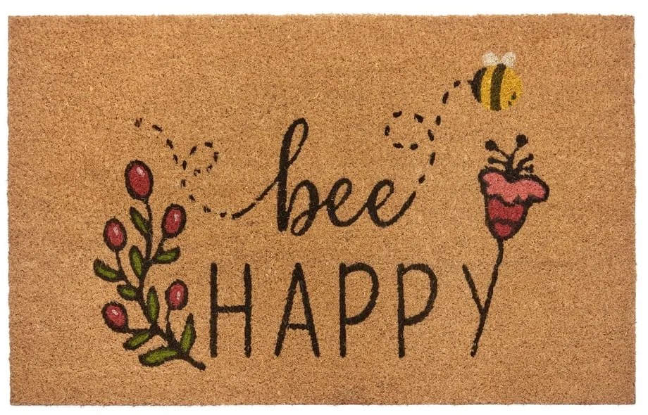 Wycieraczka z włókna kokosowego 75x45 cm Bee Happy – Hanse Home