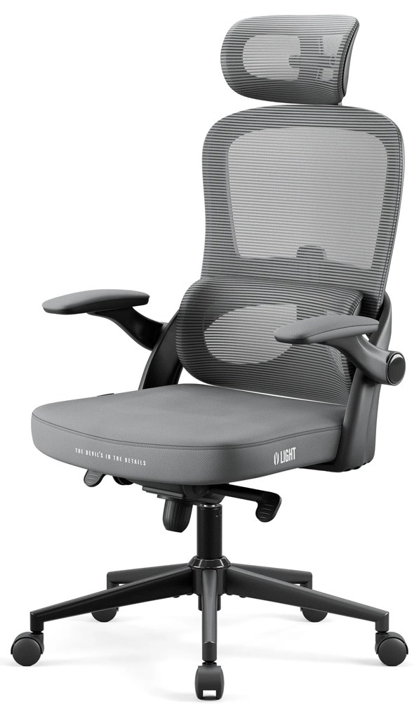 Fotel biurowy, ergonomiczny Diablo V-Light, szary