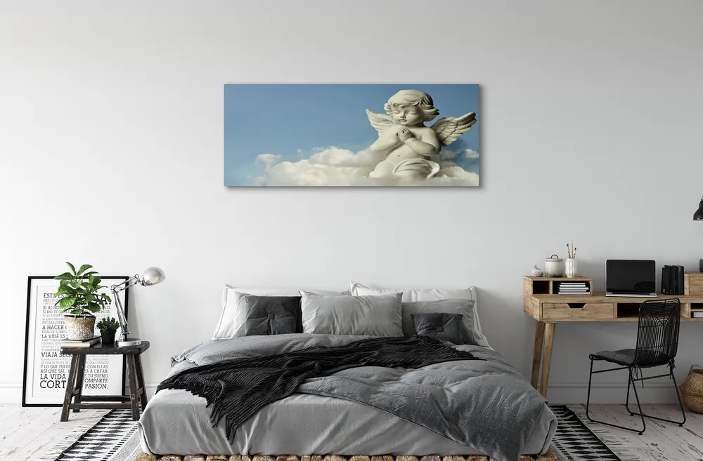 Duży obraz na płótnie Anioł na Tle Chmur i Nieba