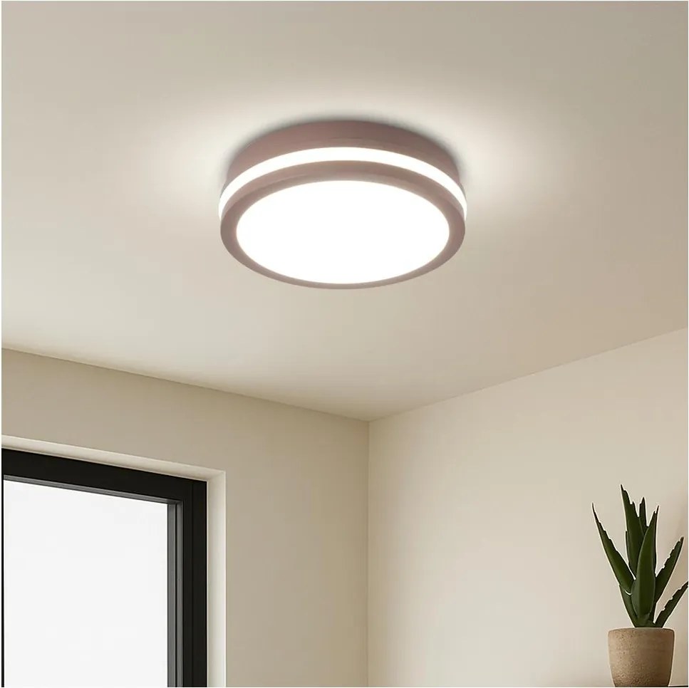 Brilagi -LED Oprawa zewnętrzna z czujnikiem BENE LED/18W/230V średnica 21,5 cm brązowa IP54