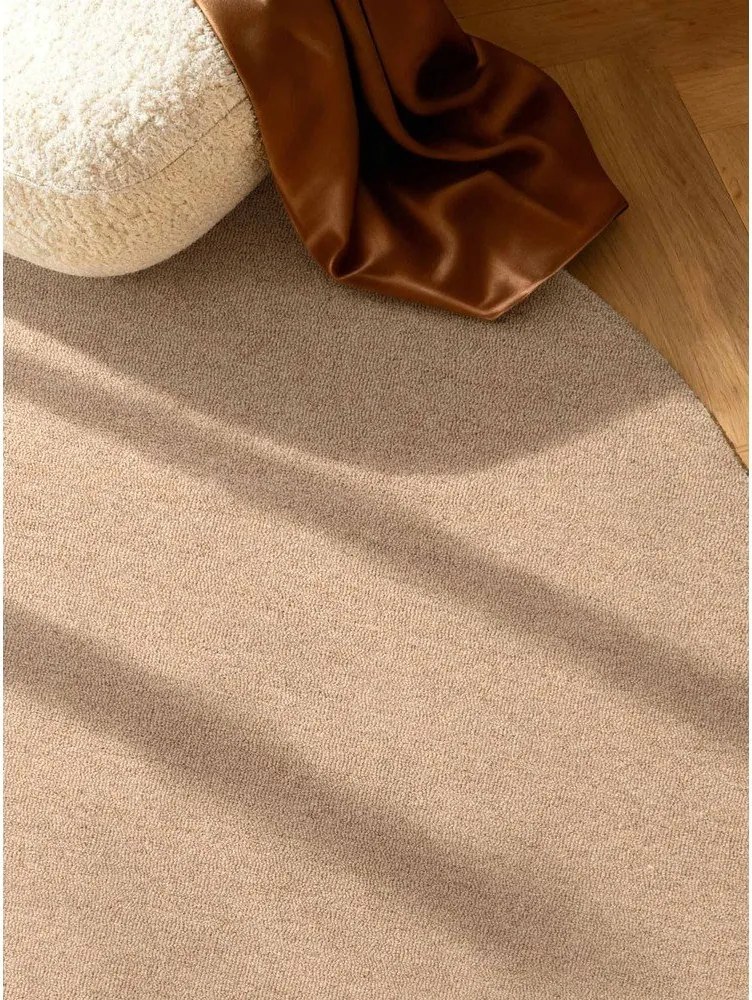 Wełniany okrągły dywan tkany ręcznie w naturalnym kolorze ø 200 cm Puristic Knots – Elle Decoration