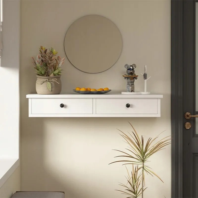 Półka wisząca biała nowoczesna loft sypialnia ścienna 64 cm