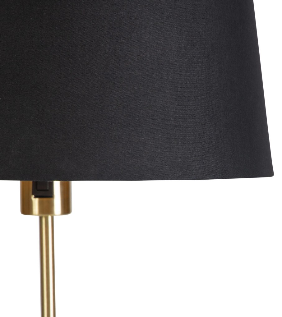Lampa stojąca złota/mosiężna z czarnym kloszem 35 cm regulowana - Parte klasyczny/Antyczny Oswietlenie wewnetrzne