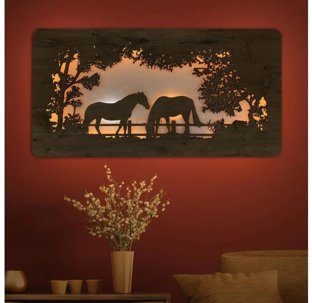 Li-Go 5012/B/4 - Dekoracja ścienna LED/10W/5V 30000 mAh 120x60 cm dąb