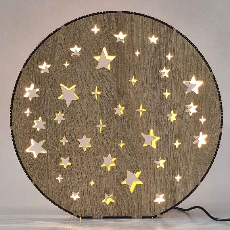 Drewniana lampa stołowa LED Gwiazdy | MOVE
