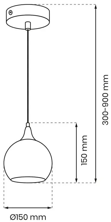 Lampa wisząca ze szklanym kloszem Tyos