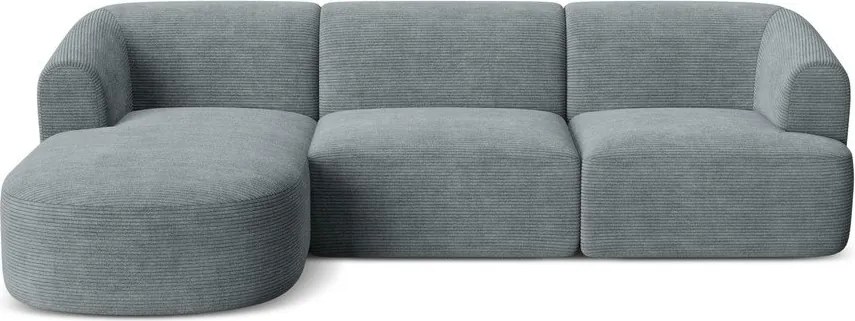 Ciemnoszary sztruksowy narożnik (lewostronny/z szezlongiem) Campi – Cosmopolitan Design