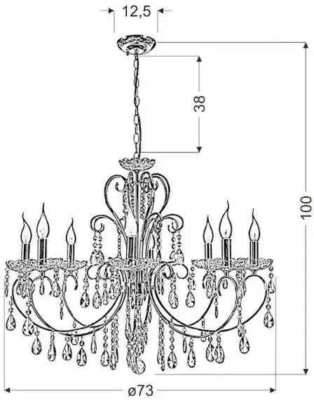 Czarna lampa wisząca glamour - 4X K163 K6-W44