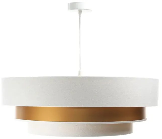 Biało-złota okrągła lampa wisząca welurowa - S442 M7-R94