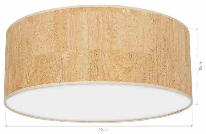 Lampa sufitowa korek, biała, okrągła CORK White/Cork 2xE27
