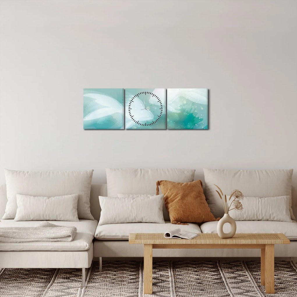 Obraz - Rybki (z zegarem) (90x30 cm)