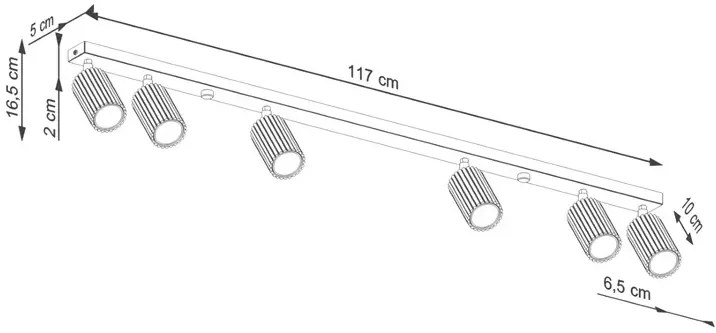 Złota lampa sufitowa karbowana - D304-Melson