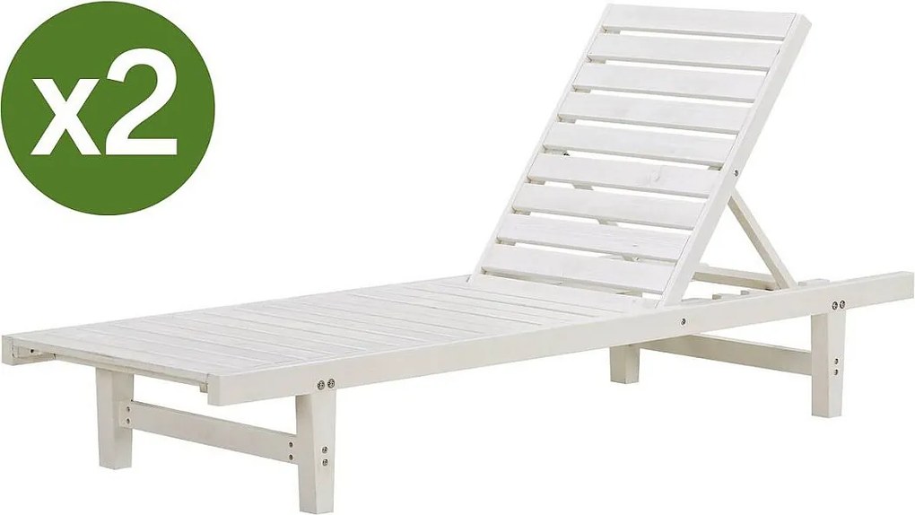 Zestaw 2 leżaków "Rawai" - Białe