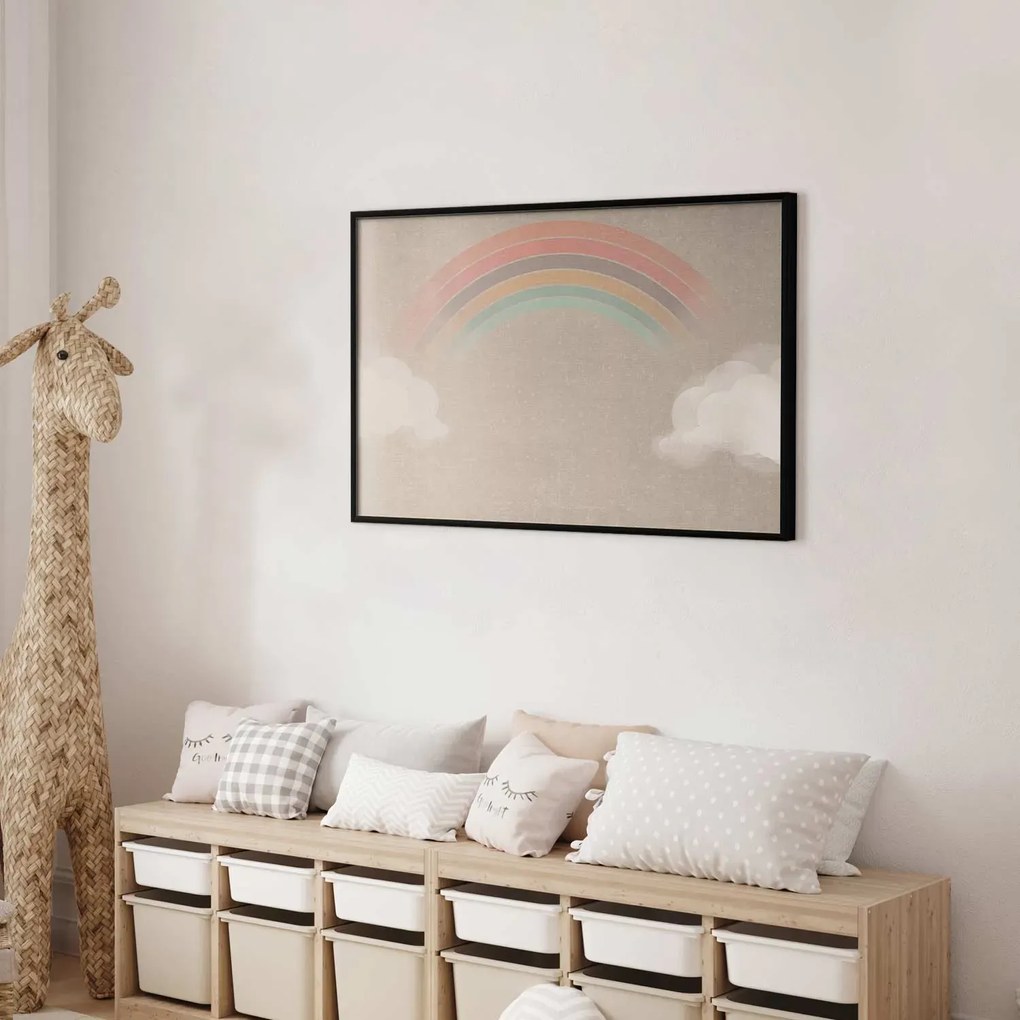 Plakat Tęcza w deszczu 42x29,7 cm z ramą czarną bez marginesu ARTGEIST B