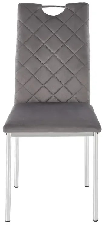Krzesło tapicerowane K578 VELVET szare HALMAR