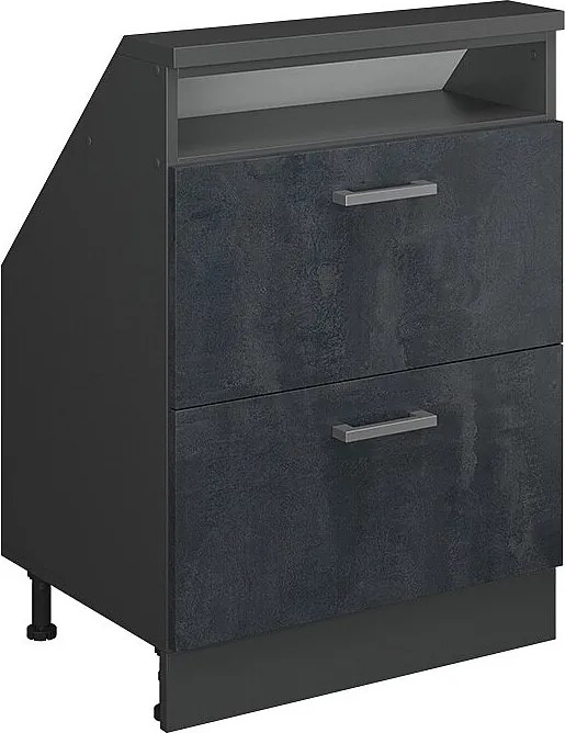 Szafka kuchenna na dach skośny czarny beton 60x46x81.6 r-line
