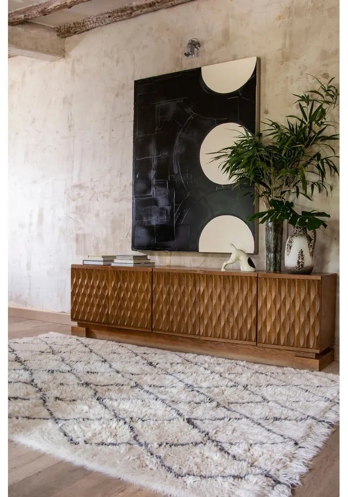 Kremowy wełniany dywan tkany ręcznie odpowiedni do prania 200x300 cm Berber Soul – Lorena Canals
