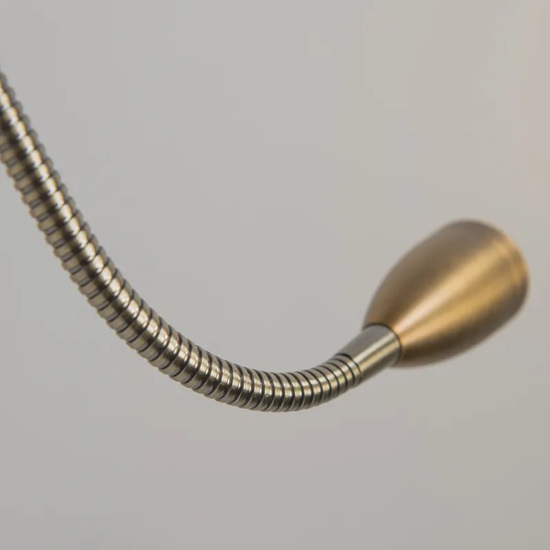 Lampa ścienna brązowa w tym LED z ramieniem do czytania - Brescia Combi