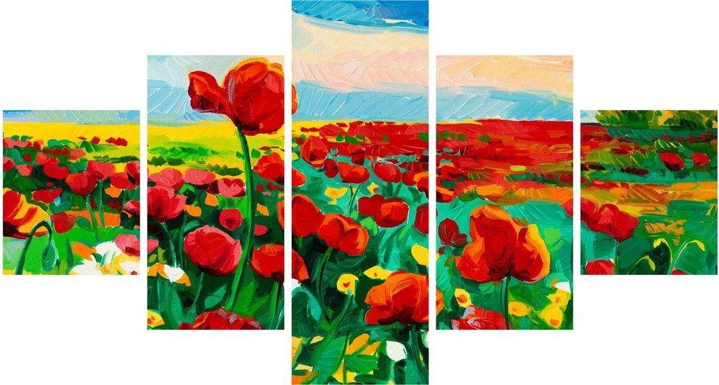 Obraz pola z makami (125x70 cm)