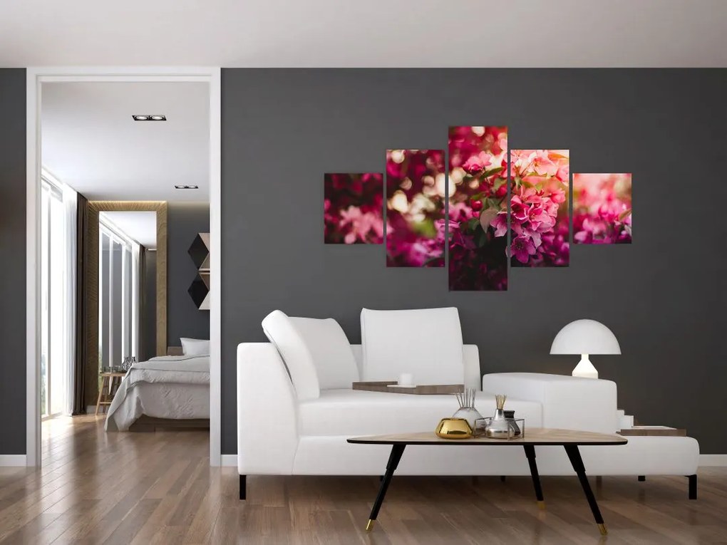 Obraz kwiatów malwy (125x70 cm)