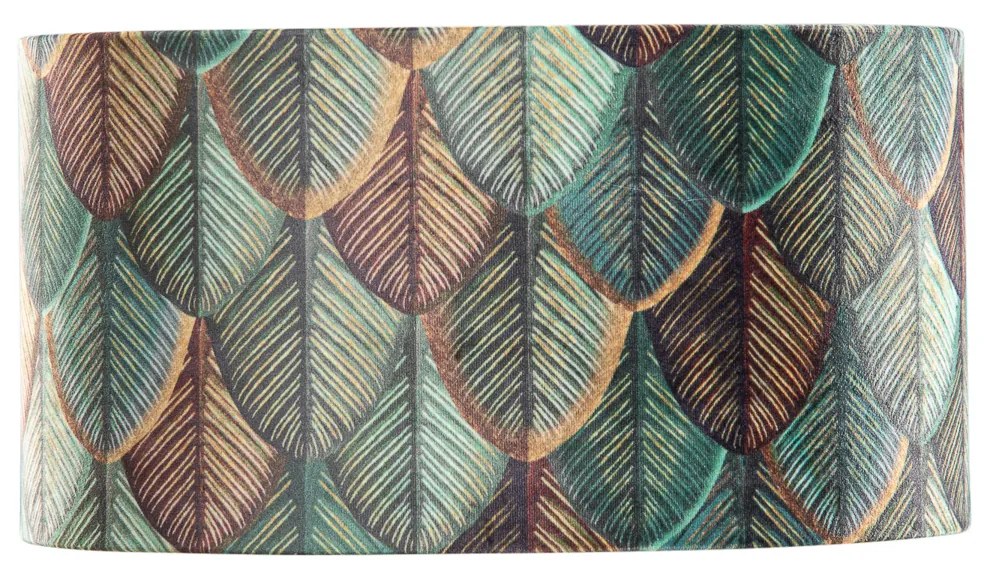 Aksamitny abażur w kształcie liści ze złotym wnętrzem, owalny 35/23/18