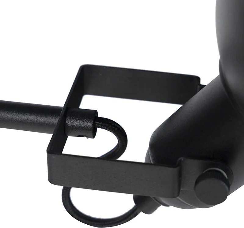 Industrialna lampa stojąca czarna ze złotem 1-światło - Tommy