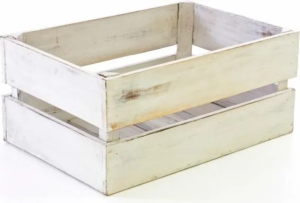 Pudełko DIVERO Vintage, białe, 47 cm x 29,5 cm