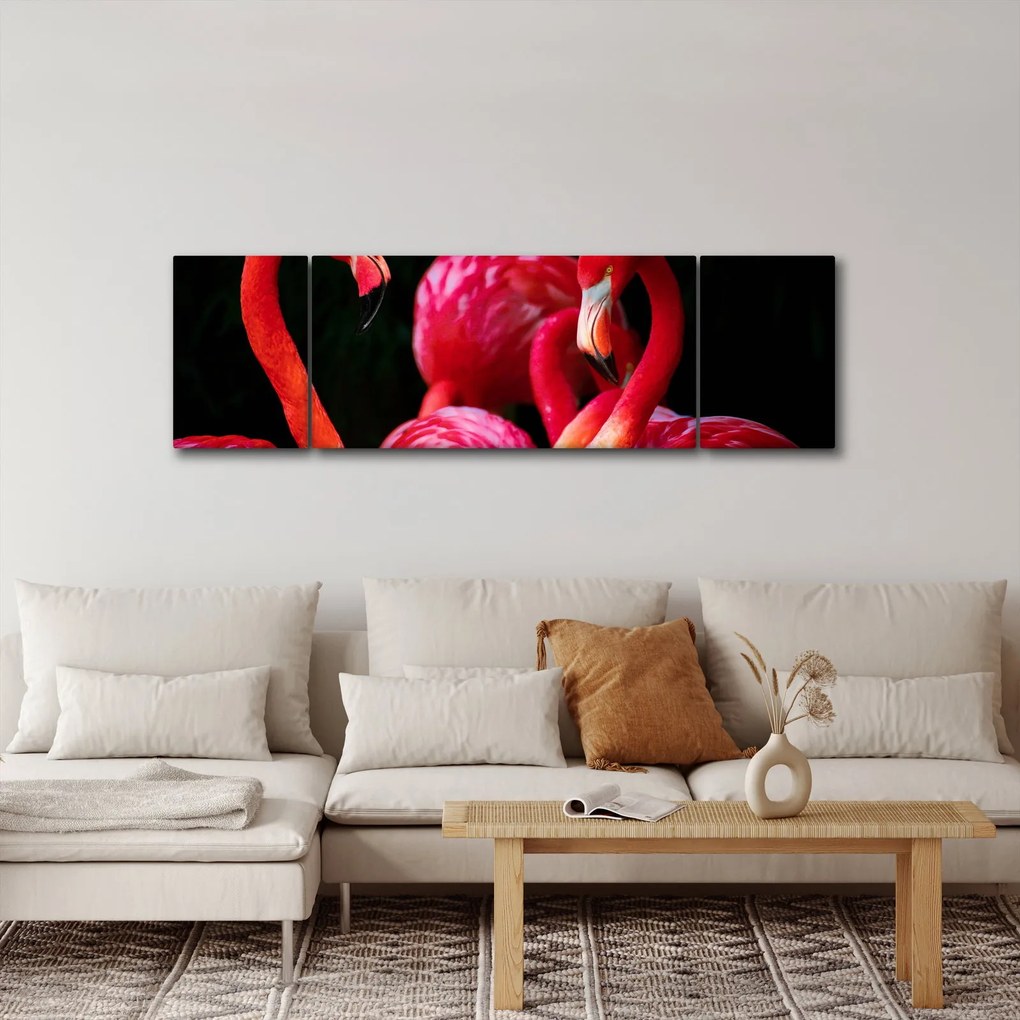 Obraz czerwonych flamingów (170x50 cm)